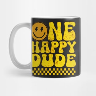 Kids One Happy Dude 1st Birthday Family Matching Mug